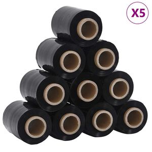 vidaXL Stretch Films 50 gab Melns 23 µm 10 cm x 150 m