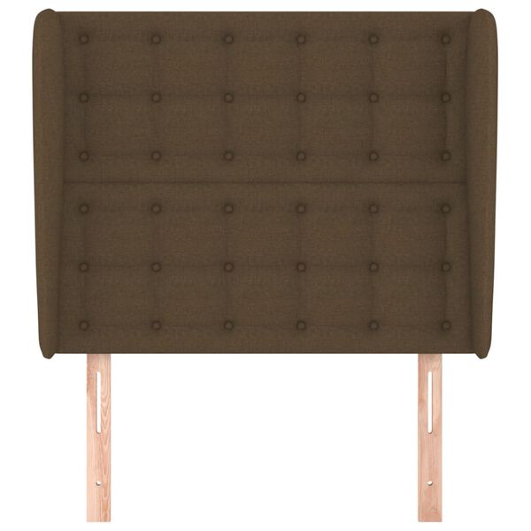 vidaXL galvgalis ar malām, 93x23x118/128 cm, tum&scaron;i brūns audums