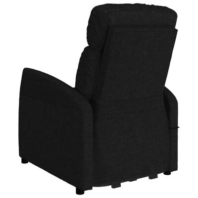 vidaXL atpūtas krēsls, paceļams, melns audums