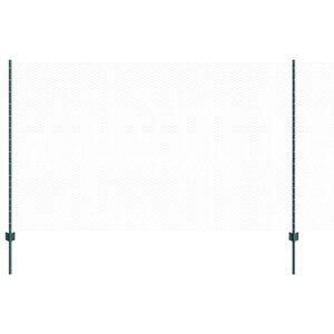 vidaXL Se&scaron;stūra žogs ar stabu 10 x 1,4 m PVC pārklāts tērauds Zaļa