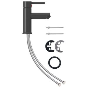 vidaXL vannasistabas izlietnes jaucējkrāns, pelēks, 130x176 mm