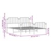 vidaXL gultas rāmis ar galvgali un kājgali, melns metāls, 183x213 cm