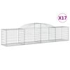 vidaXL arkveida gabiona grozi, 17 gb., 300x50x60/80 cm, cinkota dzelzs