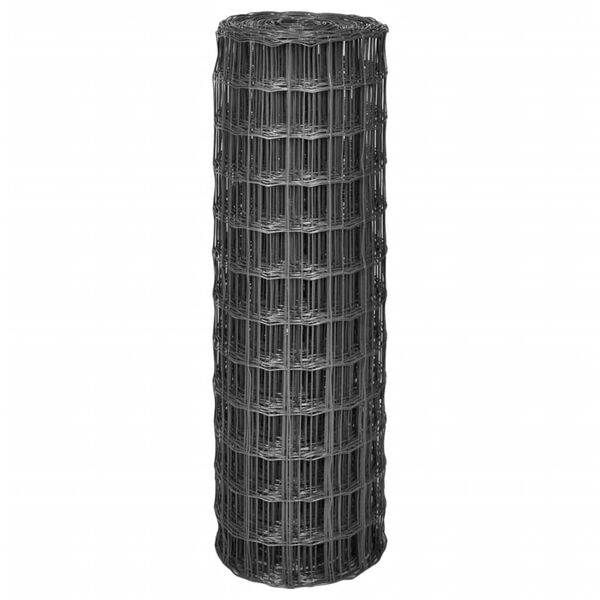 vidaXL Euro stiepļu žogs, tērauds, 10x1,2 m, pelēks