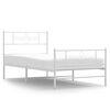 vidaXL gultas rāmis ar galvgali un kājgali, balts metāls, 100x200 cm