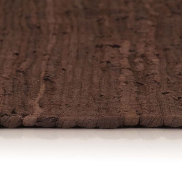 vidaXL Chindi paklājs, 200x290 cm, pīts ar rokām, kokvilna, brūns