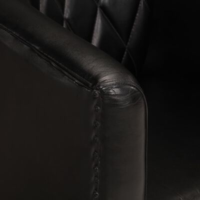 vidaXL atpūtas krēsls, melns, dabīgā āda