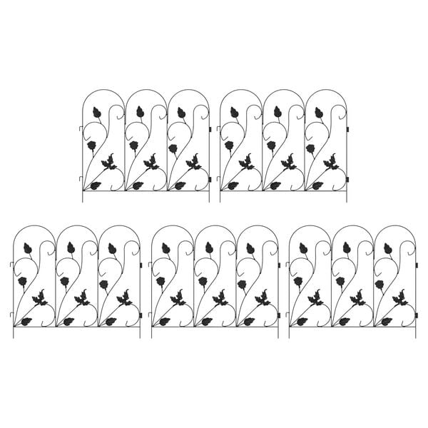 vidaXL Dārza žogs Režģa raksts Melna 307 x 54,5 x 0,3 cm