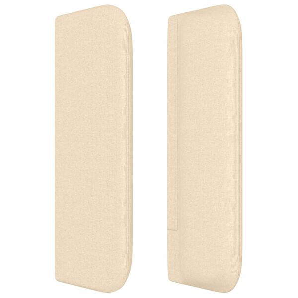 vidaXL galvgalis ar malām, 147x16x78/88 cm, krēmkrāsas audums