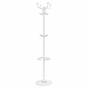 vidaXL mēteļu pakaramais ar lietussargu turētāju, balts, 180 cm