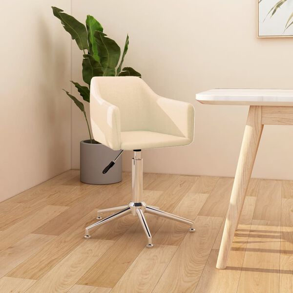 vidaXL grozāms virtuves krēsls, krēmkrāsas audums