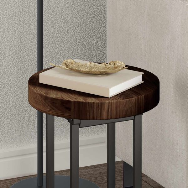 vidaXL Galda virsma Gai&scaron;i brūns &Oslash; 30 x 4 cm Cietā ozola koks