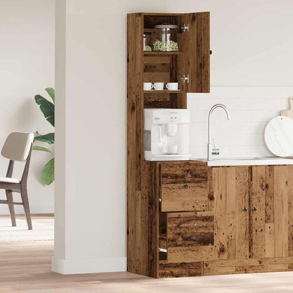 vidaXL Virtuves bufete ar atvilktni Vecs koks 32 x 50 x 180 cm