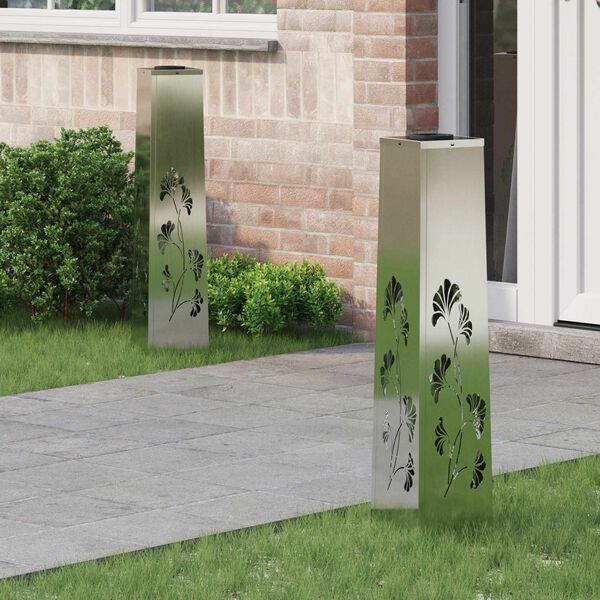 vidaXL Saules LED ceļa gaisma 2 pcs Rūsa Cinkots