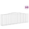 vidaXL arkveida gabiona grozi, 9 gb., 400x50x120/140cm, cinkota dzelzs