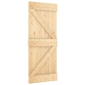 vidaXL Slīdo&scaron;ās durvis NARVIK Dabiska un melna 85 x 210 cm (213,5 cm)