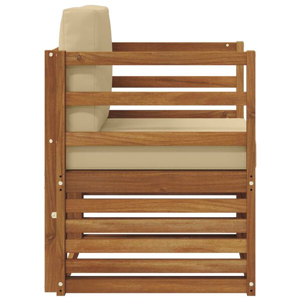 vidaXL Āra dīvānu komplekts ar spilvenu Dabiska 67 x 63 x 73 cm