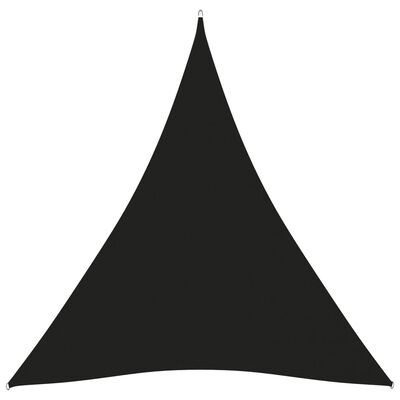 vidaXL saulessargs, 5x6x6 m, trijstūra forma, melns oksforda audums
