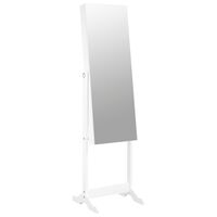 vidaXL rotaslietu skapītis ar spoguli, balts, 42x38x152 cm