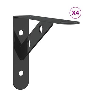 vidaXL plauktu kron&scaron;teini, 4 gab., 15x2,5x11,5 cm melni, tērauds