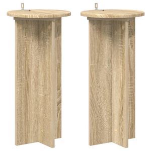 vidaXL Augu statīvs 2 pcs Sonomas ozols 29,5 x 29,5 x 60 cm