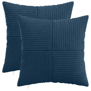 vidaXL Spilvenu pārvalks 2 pcs ALMELO Tums zils 30 x 30 cm kordurojs