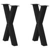 vidaXL ēdamgalda kājas, 2 gab., X-veida, melnas, 50x(72-73) cm, tērauds