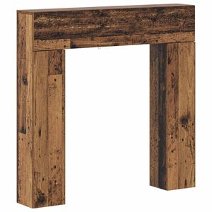 vidaXL Kamīna rāmis Vecs koks 102 x 18 x 100,5 cm Inženierijas koks