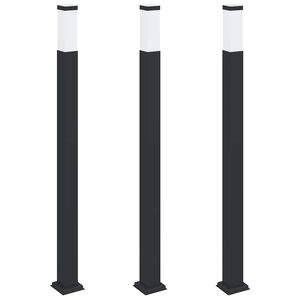vidaXL stabveida gaismekļi, 3 gab., 110 cm, melni, IP44