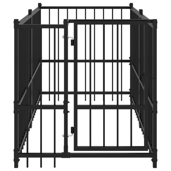 vidaXL suņu voljērs, melns, 193,5x97x100 cm, tērauds