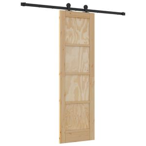 vidaXL Slīdo&scaron;ās durvis Dabiska un melna 61 x 198,5 cm