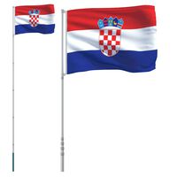 vidaXL Horvātijas karogs un masts, 5,55 m, alumīnijs