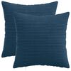 vidaXL Spilvenu pārvalks 2 pcs HEERLEN Tums zils 30 x 30 cm kordurojs