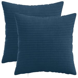 vidaXL Spilvenu pārvalks 2 pcs HEERLEN Tums zils 30 x 30 cm kordurojs