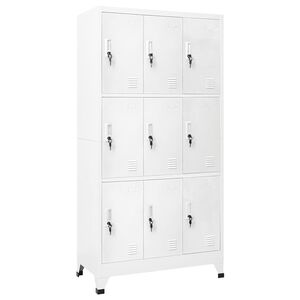 vidaXL ģērbtuvju skapī&scaron;i, 9 nodalījumi, 90x45x180, pelēks tērauds