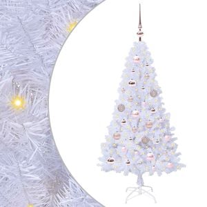 vidaXL Mākslīgā Ziemassvētku eglīte Balts 120 cm PVC un tērauds