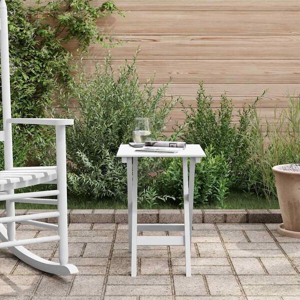 vidaXL saliekams galdiņ&scaron;, balts, papeles masīvkoks