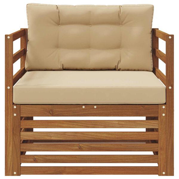 vidaXL Āra dīvānu komplekts Cieta akācijas koks un poliesters Dabiska