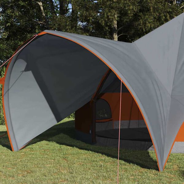 vidaXL Tīteņtents 9-personām Pelēka un oranža 502 x 502 x 297 cm