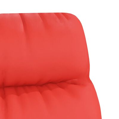 vidaXL atpūtas krēsls ar kāju balstu, sarkana mākslīgā āda