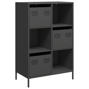 vidaXL augstais skapītis, melns, 68x39x103,5 cm, tērauds