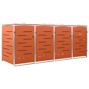 vidaXL 4-daļīga nojume atkritumu tvertnēm, 276,5x77,5x115cm, tērauds