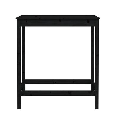 vidaXL bāra galds, melns, 100x50x110 cm, priedes masīvkoks