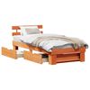 vidaXL Gultas rāmis Vaks brūns 90 x 190 cm Ciets priedes koks