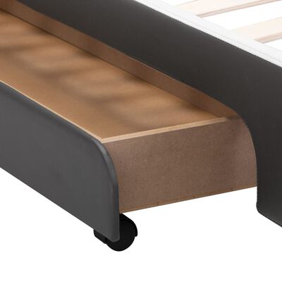 vidaXL gultas rāmis ar LED, antracītpelēka mākslīgā āda, 160x200 cm