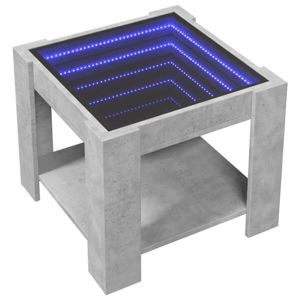 vidaXL kafijas galdiņš ar LED, 53x53x45 cm, inženierijas koks