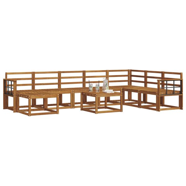 vidaXL Āra dīvānu komplekts 9 pcs Dabiska Cietā akācijas koks