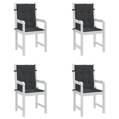 vidaXL dārza krēslu spilveni, 4 gab., melni, 100x50x3 cm, audums