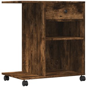 vidaXL printera statīvs ar riteņiem, ozolkoka krāsā, 60x40x68,5 cm