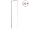 vidaXL zemes mietiņi, 25 gab., U-forma, 15x35 cm, cinkots tērauds